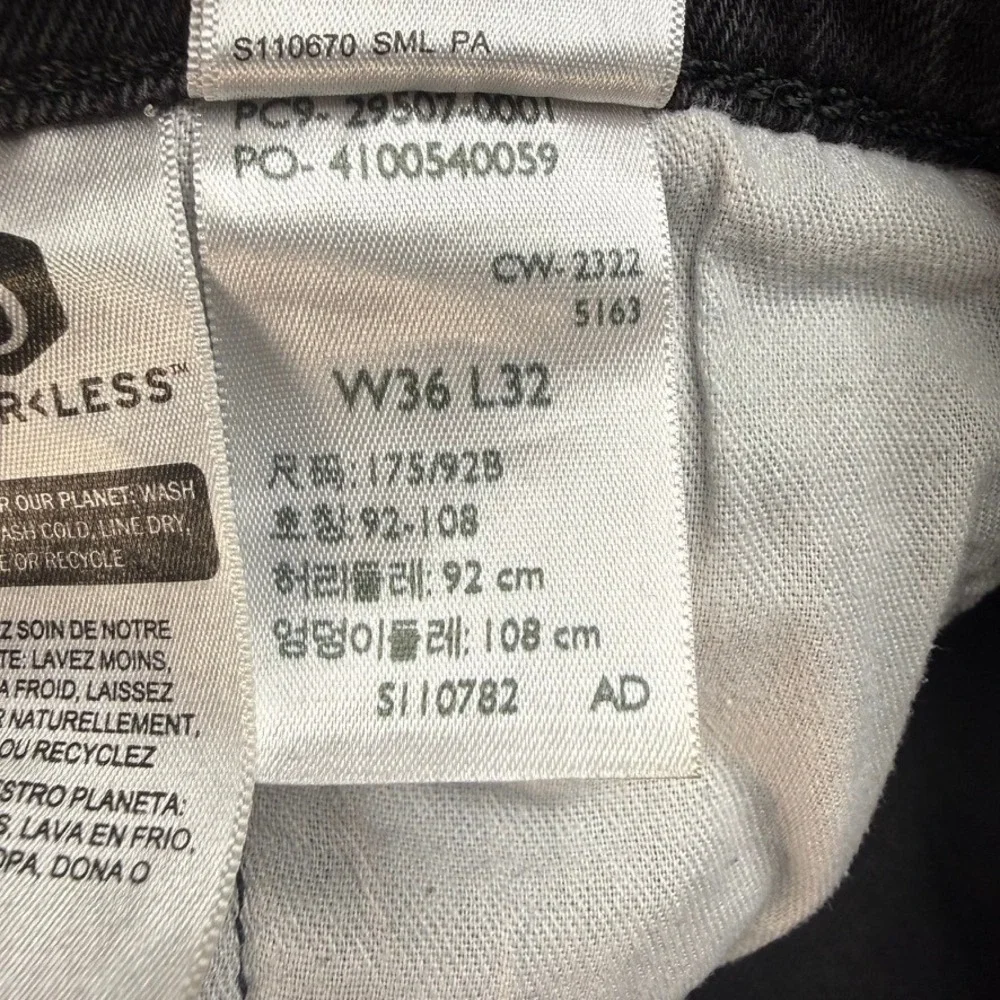 Levi's Jeans Men 36 (FIT 36x28)‎ Black 502 Regular Taper Stretch Denim Pants
